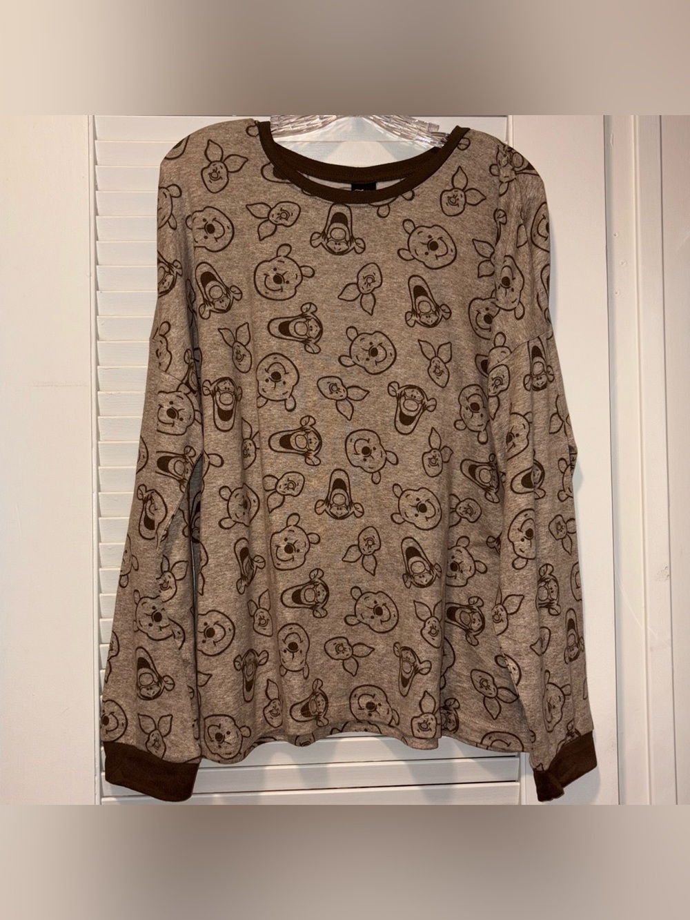 Disney Winnie the Pooh brown pajama top from Costco